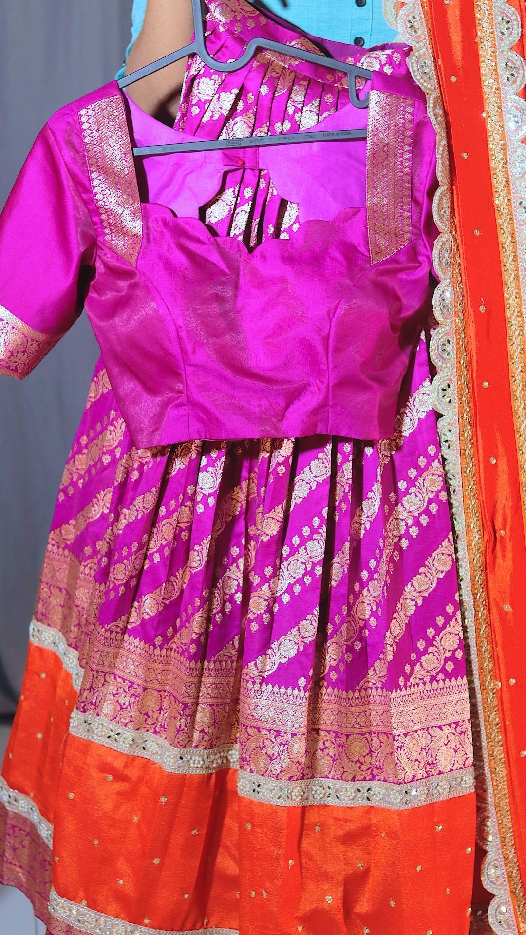 Premium Banaras Ready-Wear Half Saree