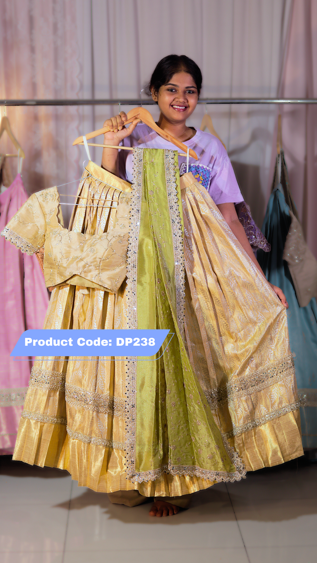 DP238 - Premium Pattu Ready-Wear Half Saree