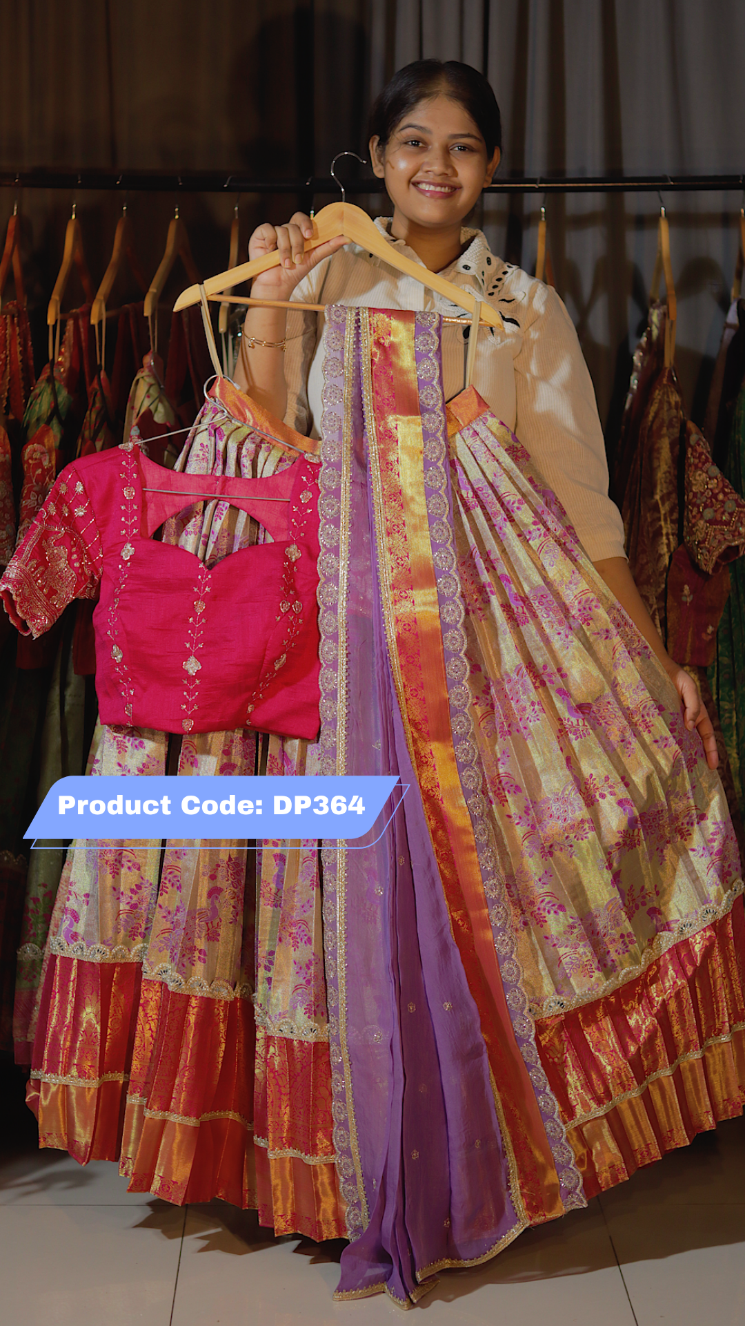 DP364 - Premium Pattu Ready-Wear Half Saree