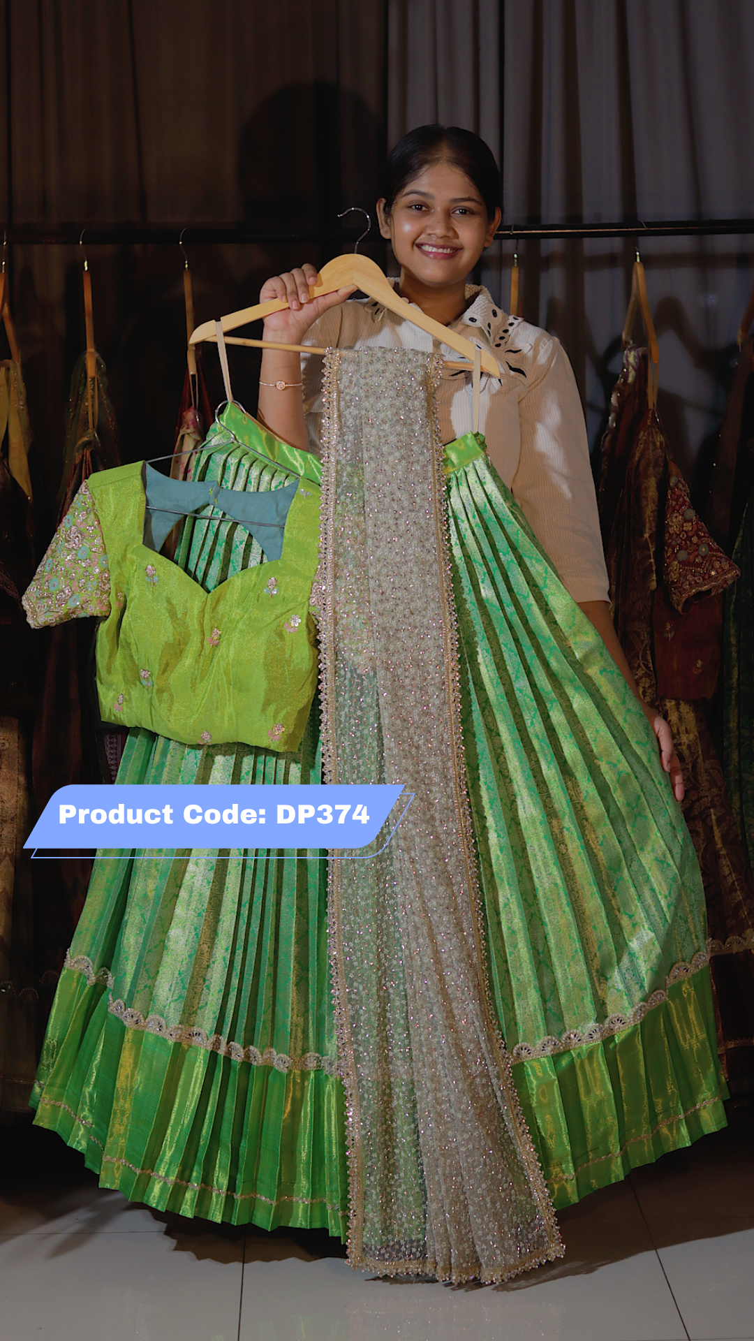 DP374 - Premium Pattu Ready-Wear Half Saree