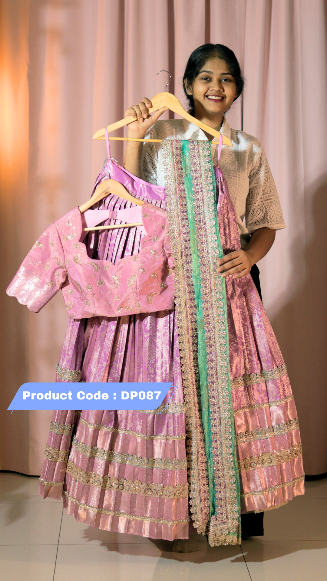 Traditional Pattu Ready-Wear Half Saree