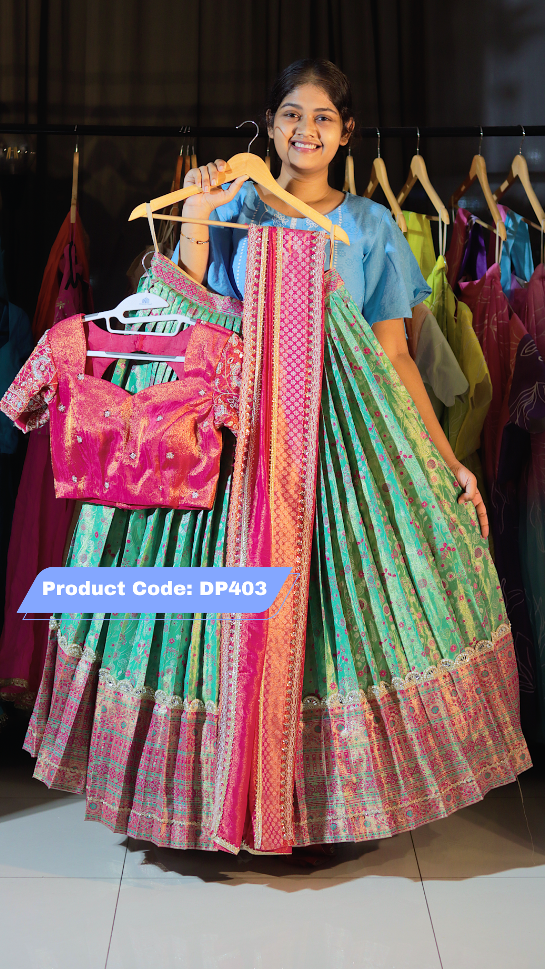 DP403 - Ashadam Sale Half Saree Clearance Sale