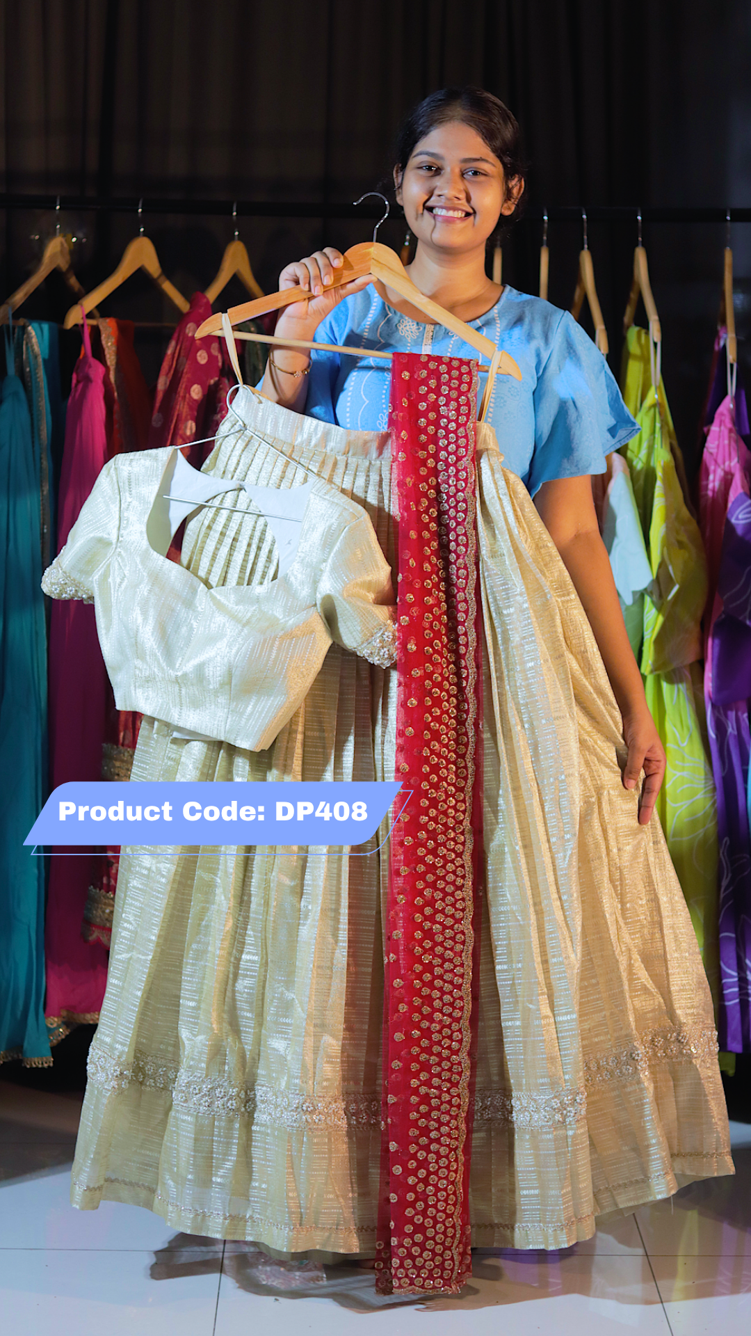 DP408 - Ashadam Sale Half Saree Clearance Sale