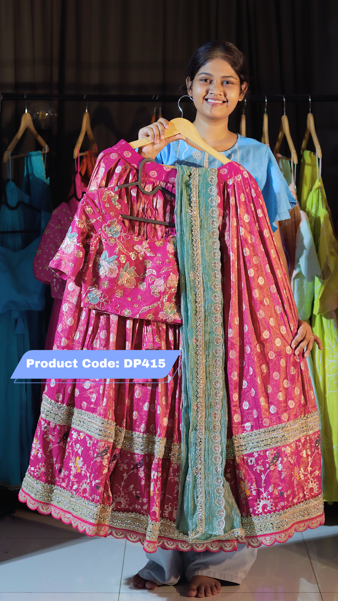 DP415 - Ashadam Sale Half Saree Clearance Sale