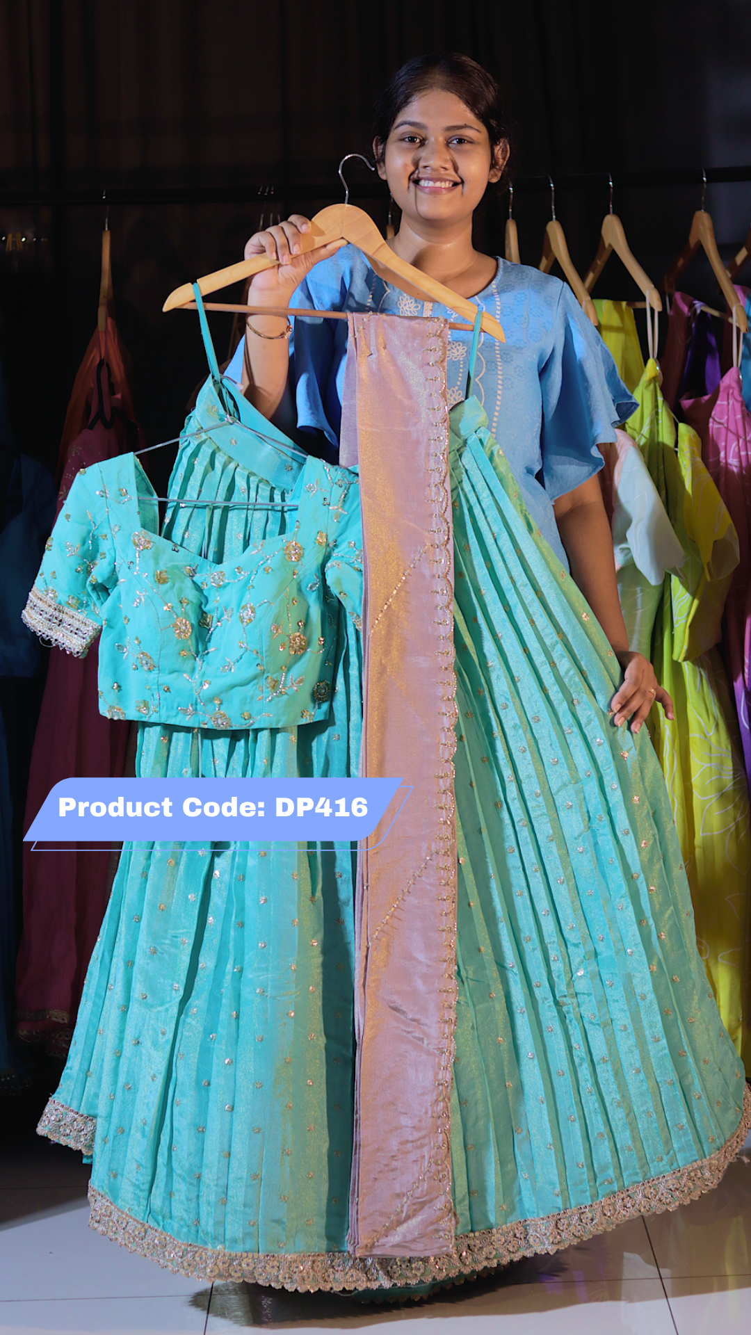 DP416 - Ashadam Sale Half Saree Clearance Sale