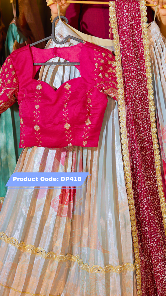 DP418 - RAKSHA BANDAN KANCHI PATTU HALF SAREE