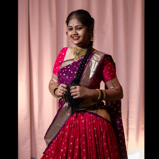 Customizable Traditional Half Saree Set - Choose Your Colors!