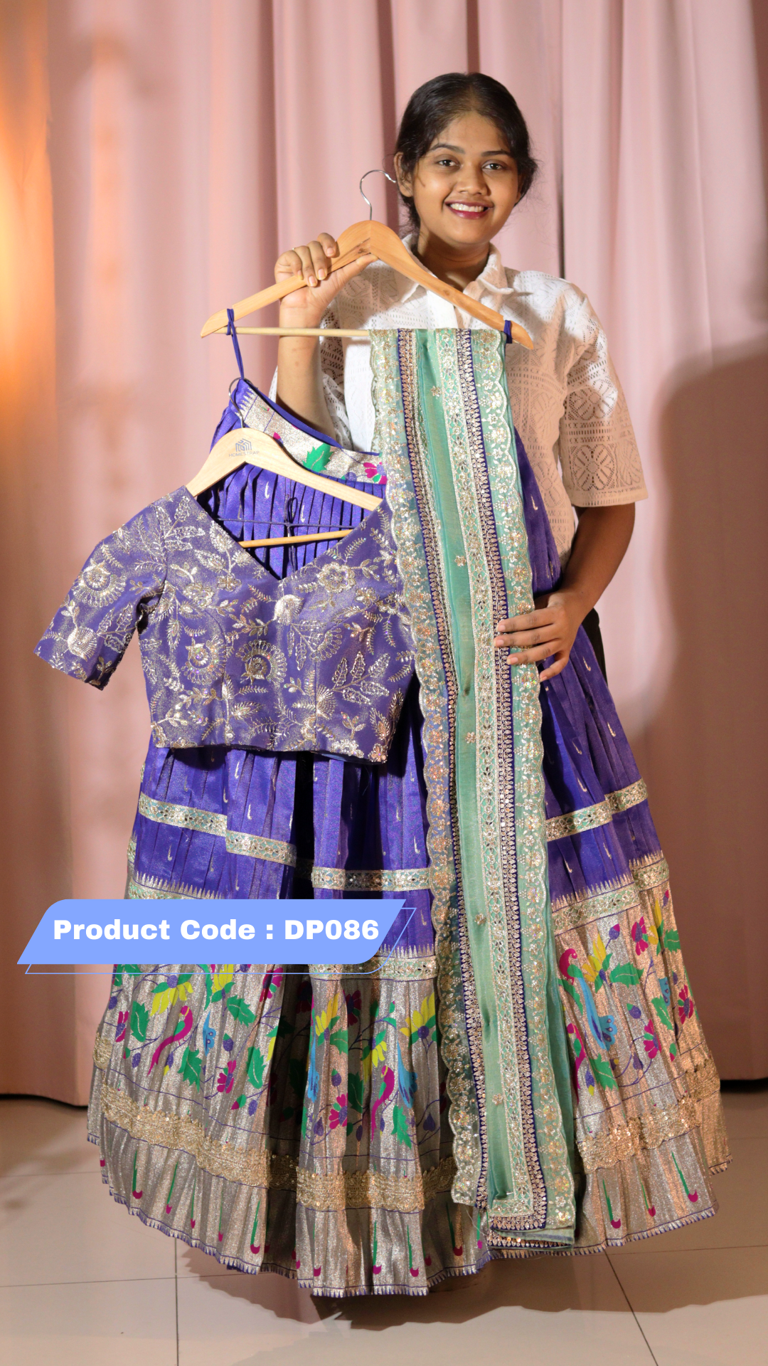 Premium Custom Made Pythani Half Saree