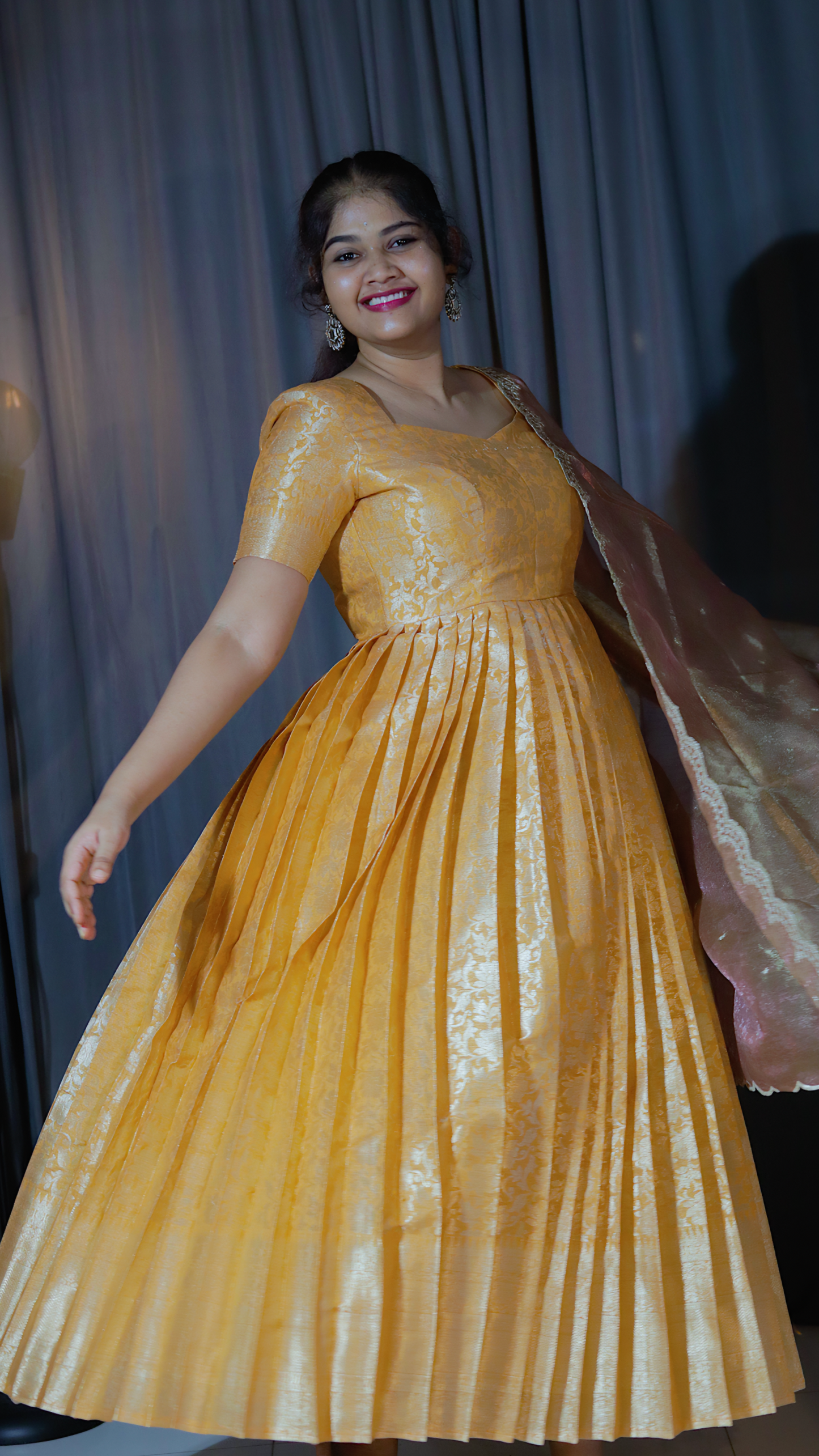 DP-D-054– Two-Piece Kanchipattu Anarkali Dress with Dupatta