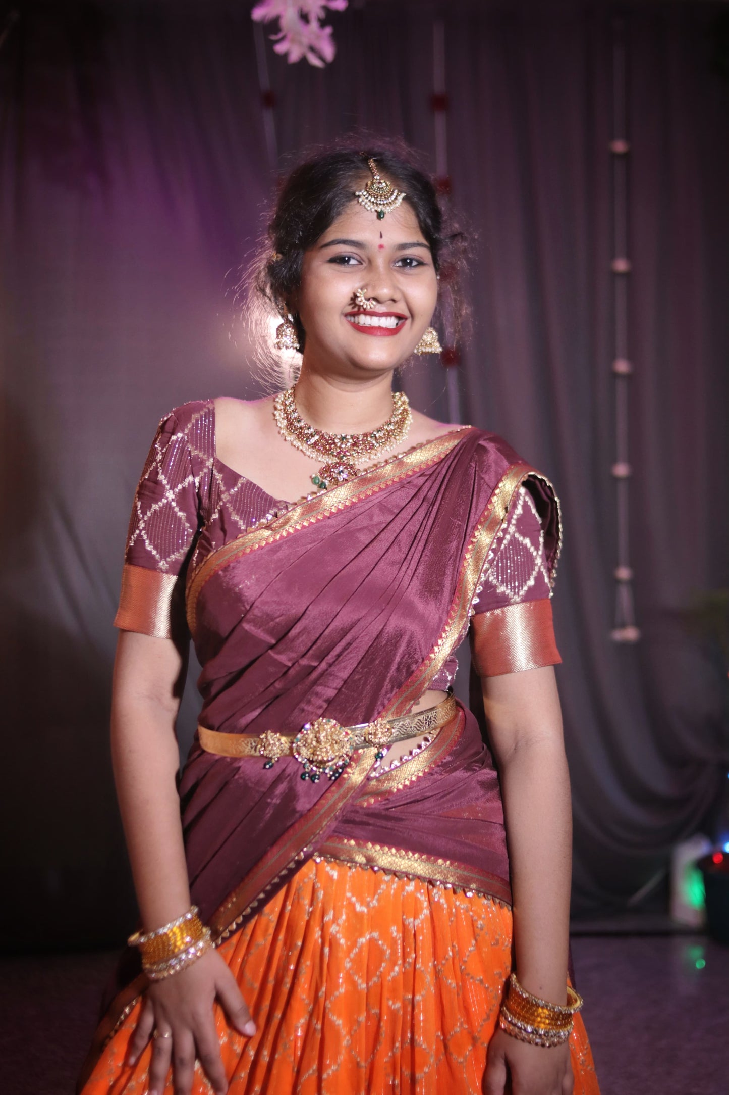Elegant Georgette Half Saree with Designer Blouse