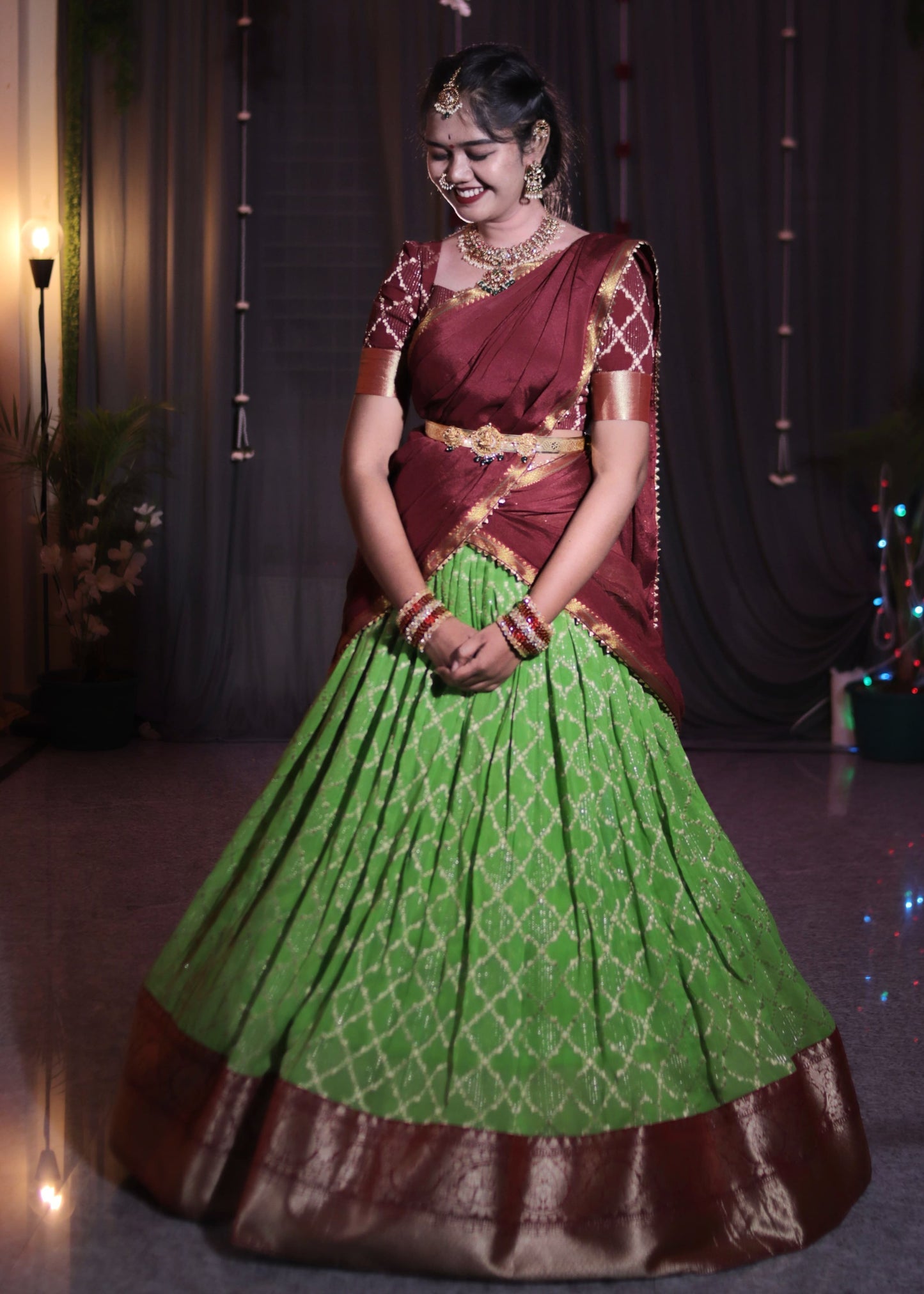 Elegant Georgette Half Saree with Designer Blouse