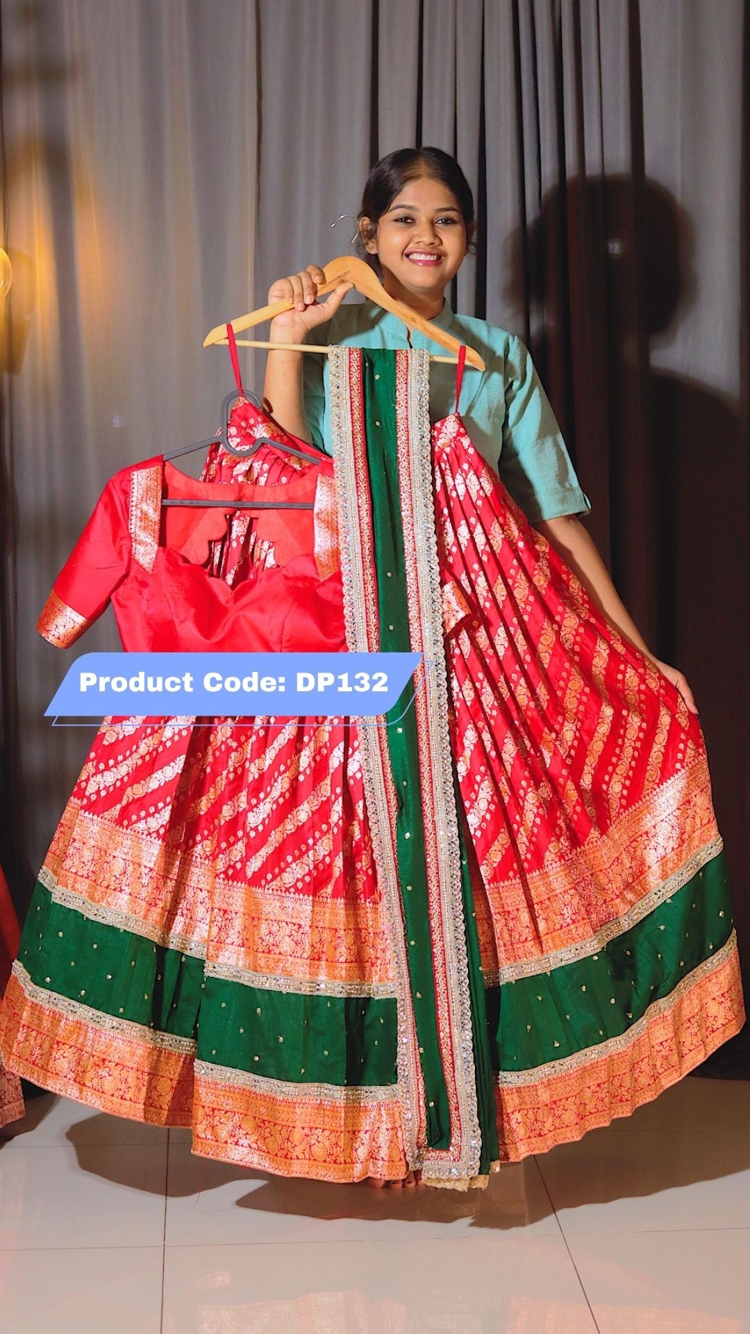 Premium Banaras Ready-Wear Half Saree