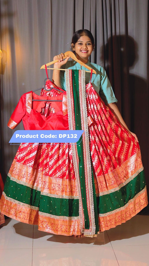 Premium Banaras Ready-Wear Half Saree