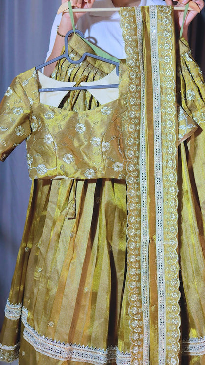 Tissue Fabric Ready-Wear Half Saree