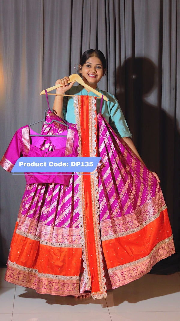 Premium Banaras Ready-Wear Half Saree