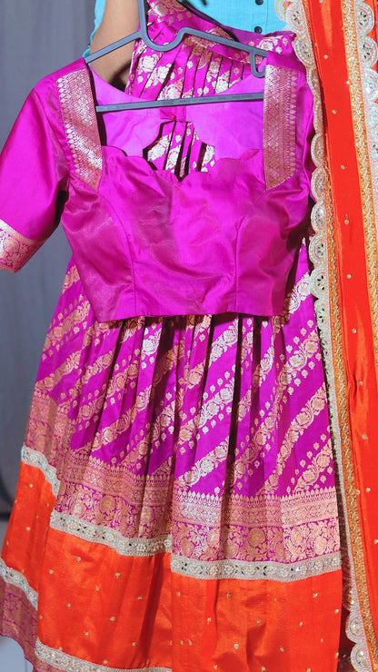 Premium Banaras Ready-Wear Half Saree