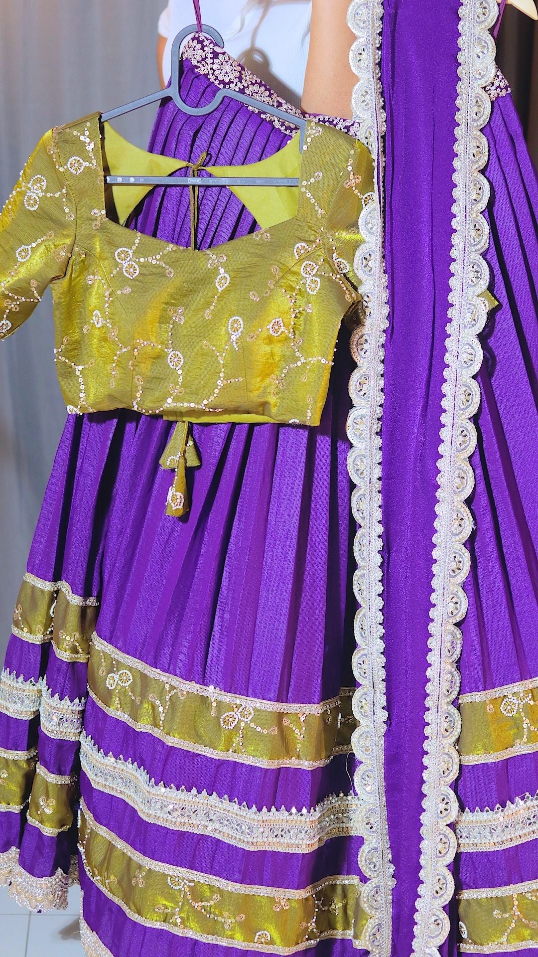 Russian Tissue Fabric Ready Wear Half Saree