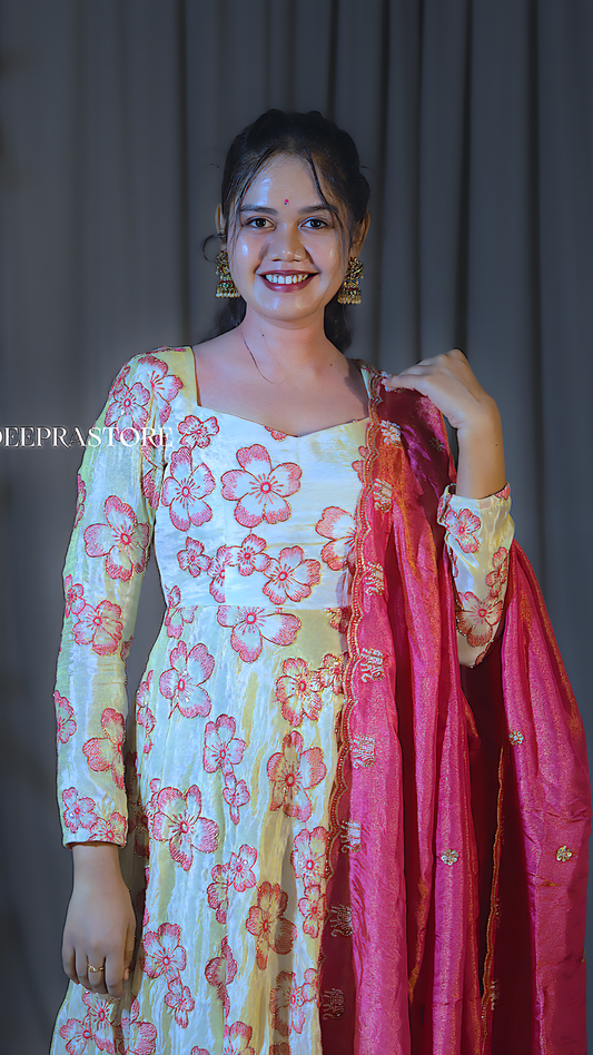 DP-D-053– Two-Piece Anarkali Dress with Dupatta