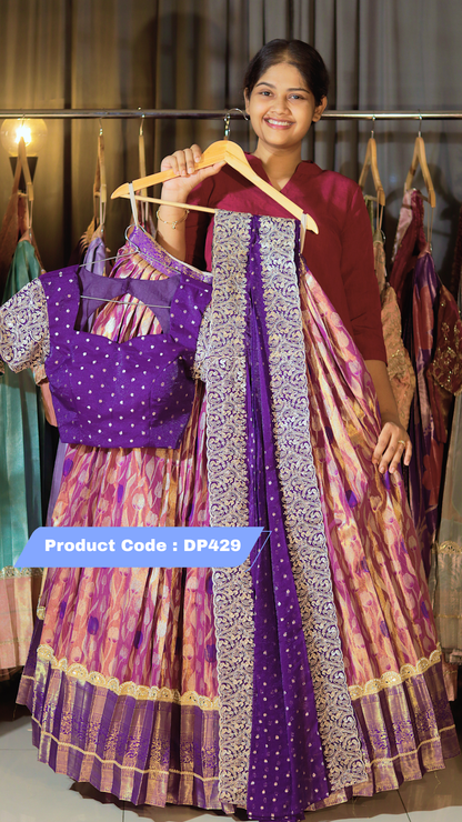 DP429 - RAKSHA BANDAN KANCHI PATTU HALF SAREE