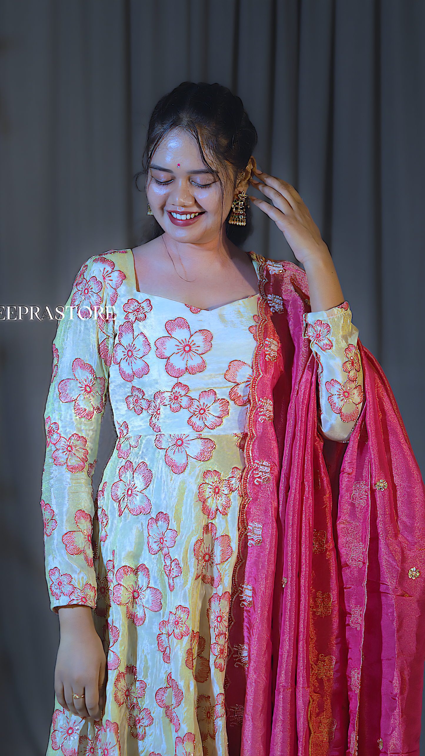 DP-D-053– Two-Piece Anarkali Dress with Dupatta