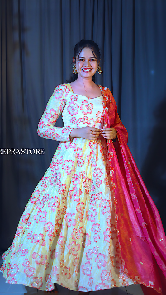 DP-D-053– Two-Piece Anarkali Dress with Dupatta