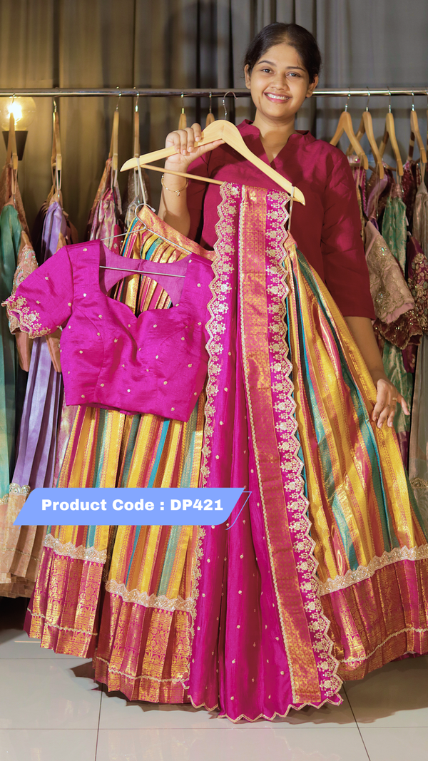 DP421 - RAKSHA BANDAN KANCHI PATTU HALF SAREE