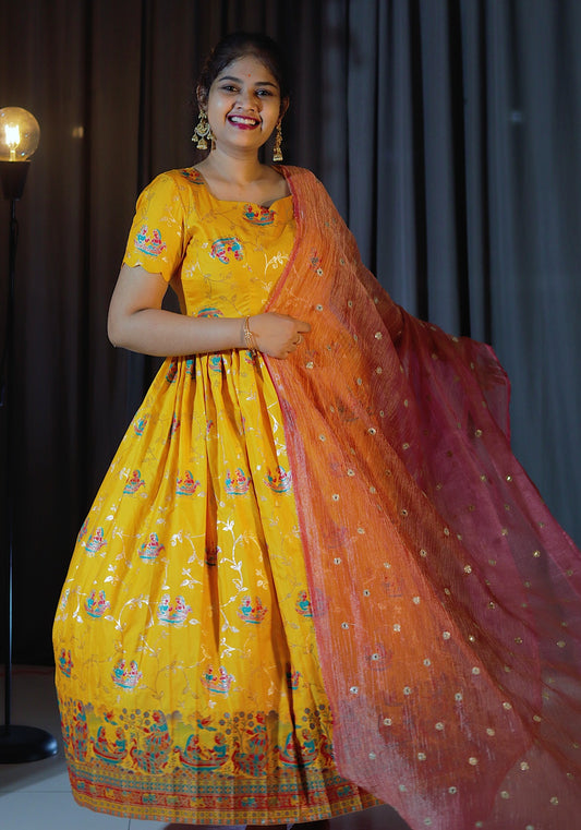 DP-D-045– Two-Piece Anarkali Dress with Dupatta