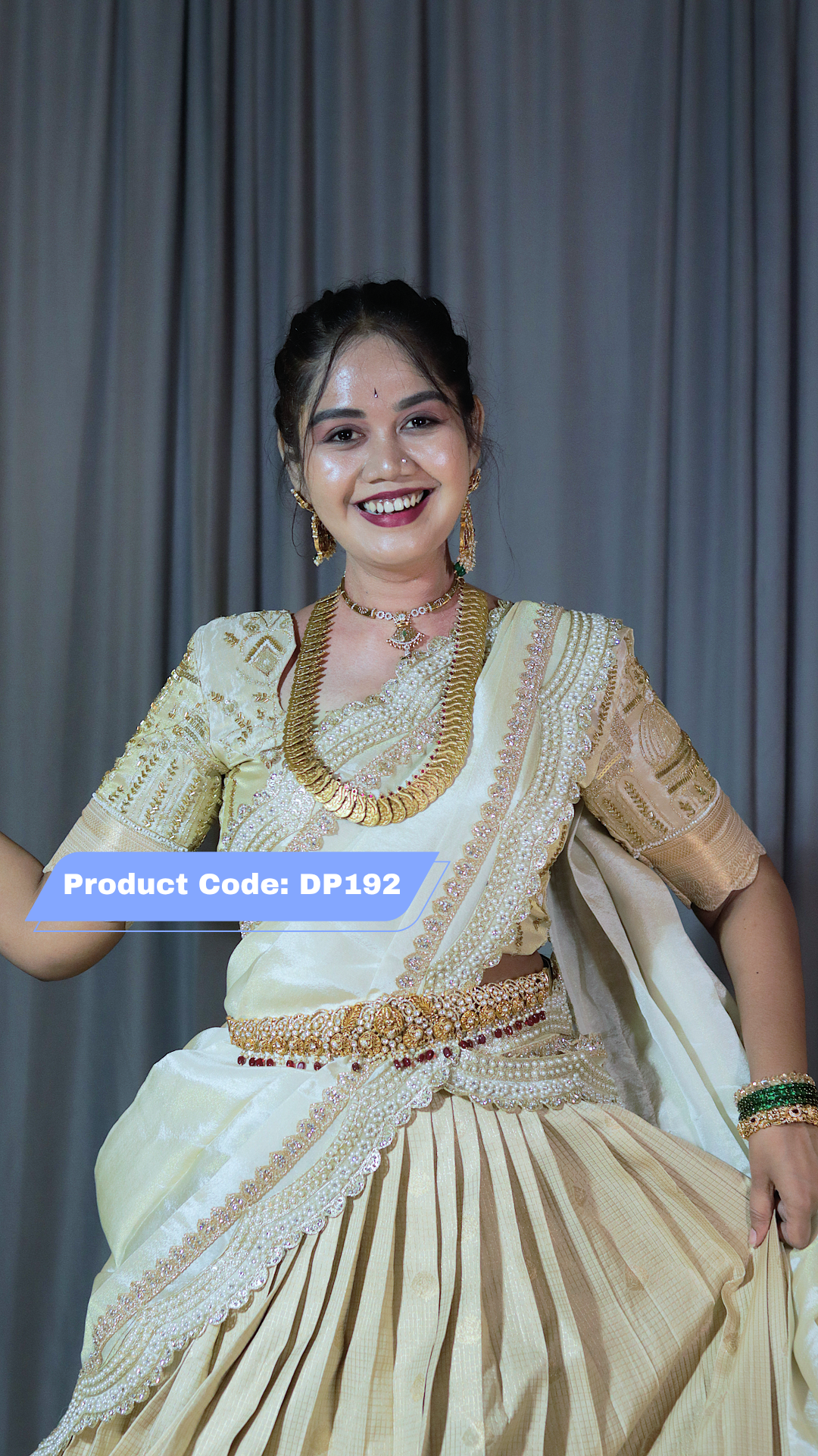 Premium Half White Pattu Ready-Wear Half Saree