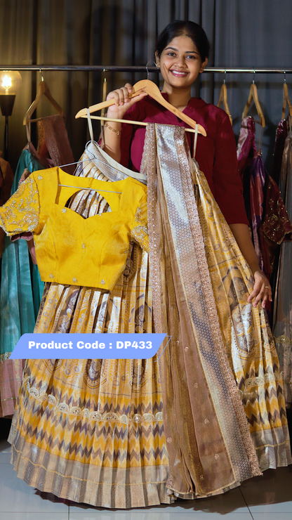 DP433 - RAKSHA BANDAN KANCHI PATTU HALF SAREE