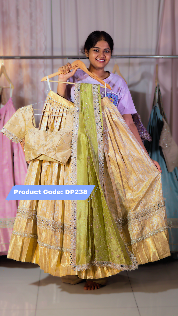 DP238 - Premium Pattu Ready-Wear Half Saree