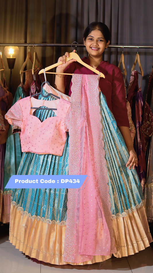 DP434 - RAKSHA BANDAN KANCHI PATTU HALF SAREE