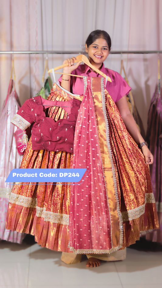 DP244 - Premium Pattu Ready-Wear Half Saree
