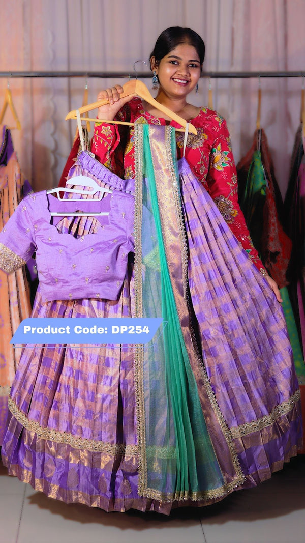 DP254 - Premium Pattu Ready-Wear Half Saree
