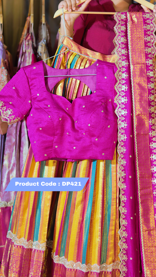 DP421 - RAKSHA BANDAN KANCHI PATTU HALF SAREE