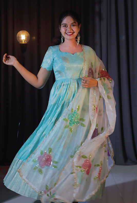 DP-D-041– Two-Piece Anarkali Dress with Dupatta