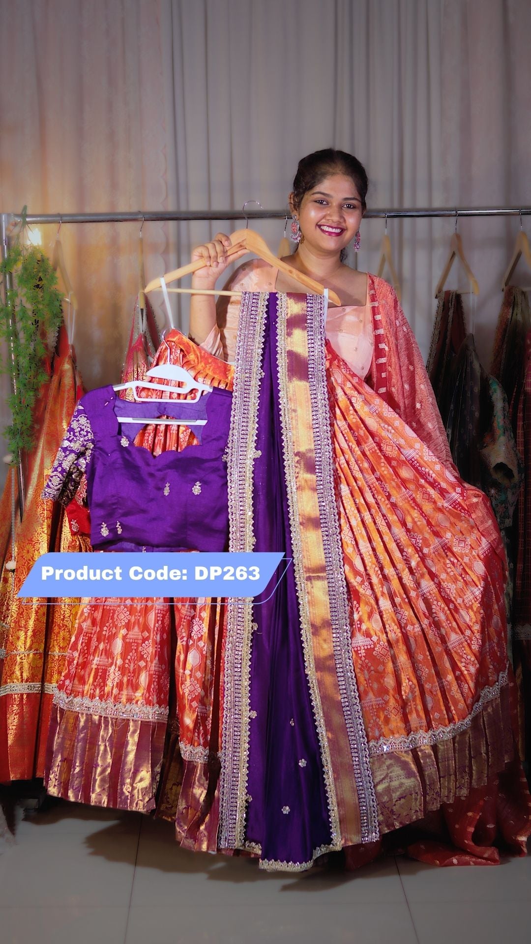 DP263 - Premium Pattu Ready-Wear Half Saree