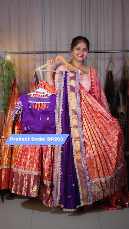 DP263 - Premium Pattu Ready-Wear Half Saree