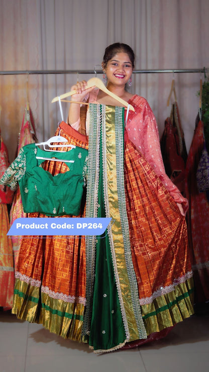 DP264 - Premium Pattu Ready-Wear Half Saree