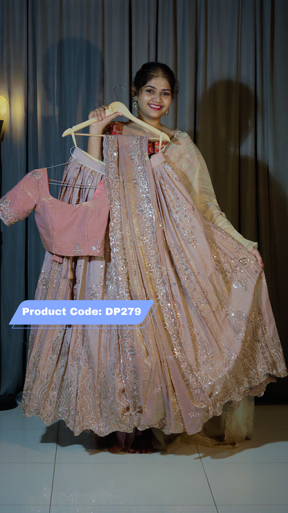 DP279 - Space silk Designer Half Saree