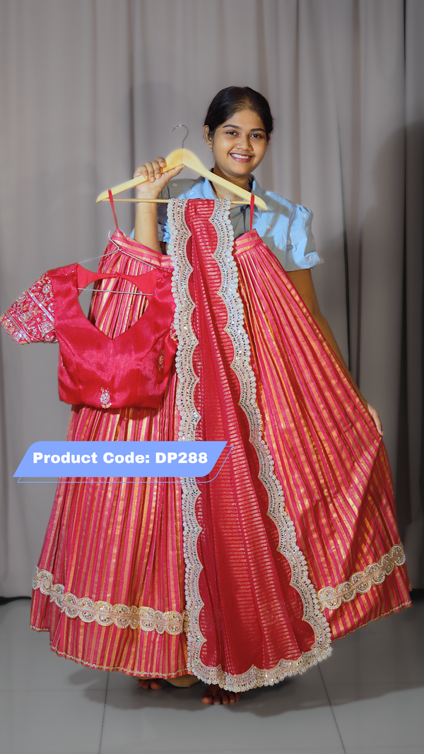 Pure Tissue Half Saree -Made to Order