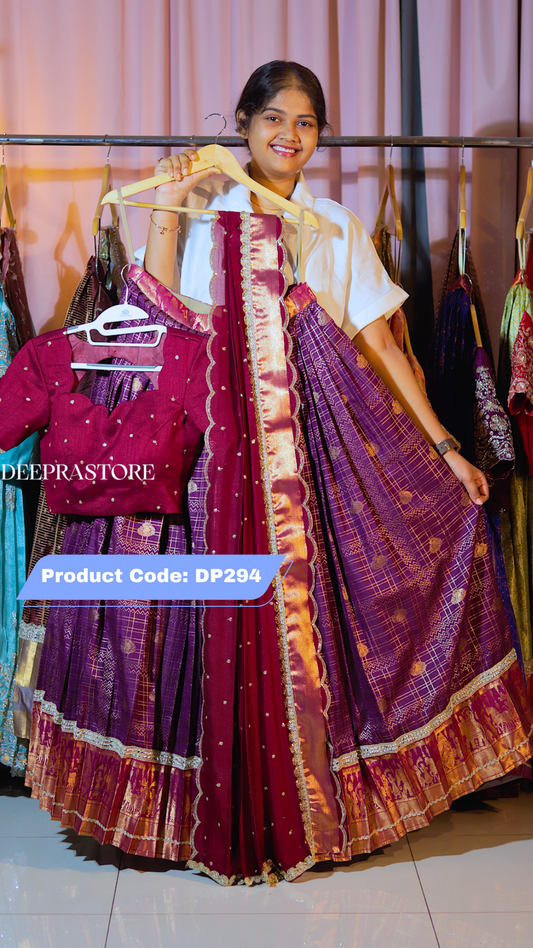 DP294 - Premium Kanchi Pattu Half Saree