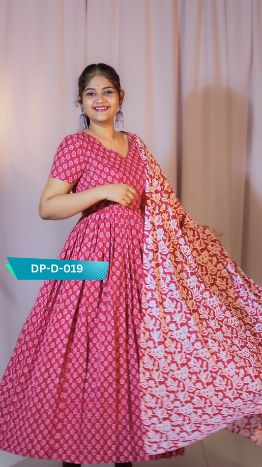 DP-D-019 – Two-Piece Anarkali Dress with Dupatta