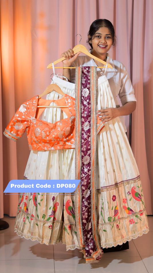 Premium Custom Made Pythani Half Saree