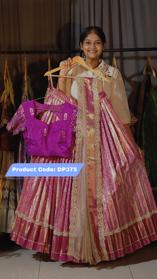 DP375 - Premium Pattu Ready-Wear Half Saree