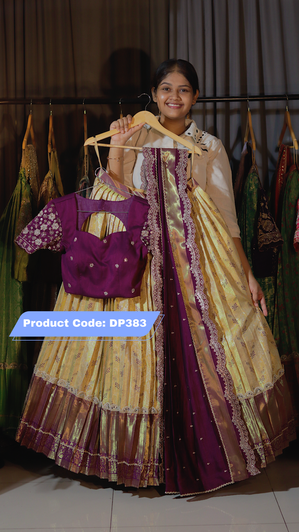 DP383 - Premium Pattu Ready-Wear Half Saree