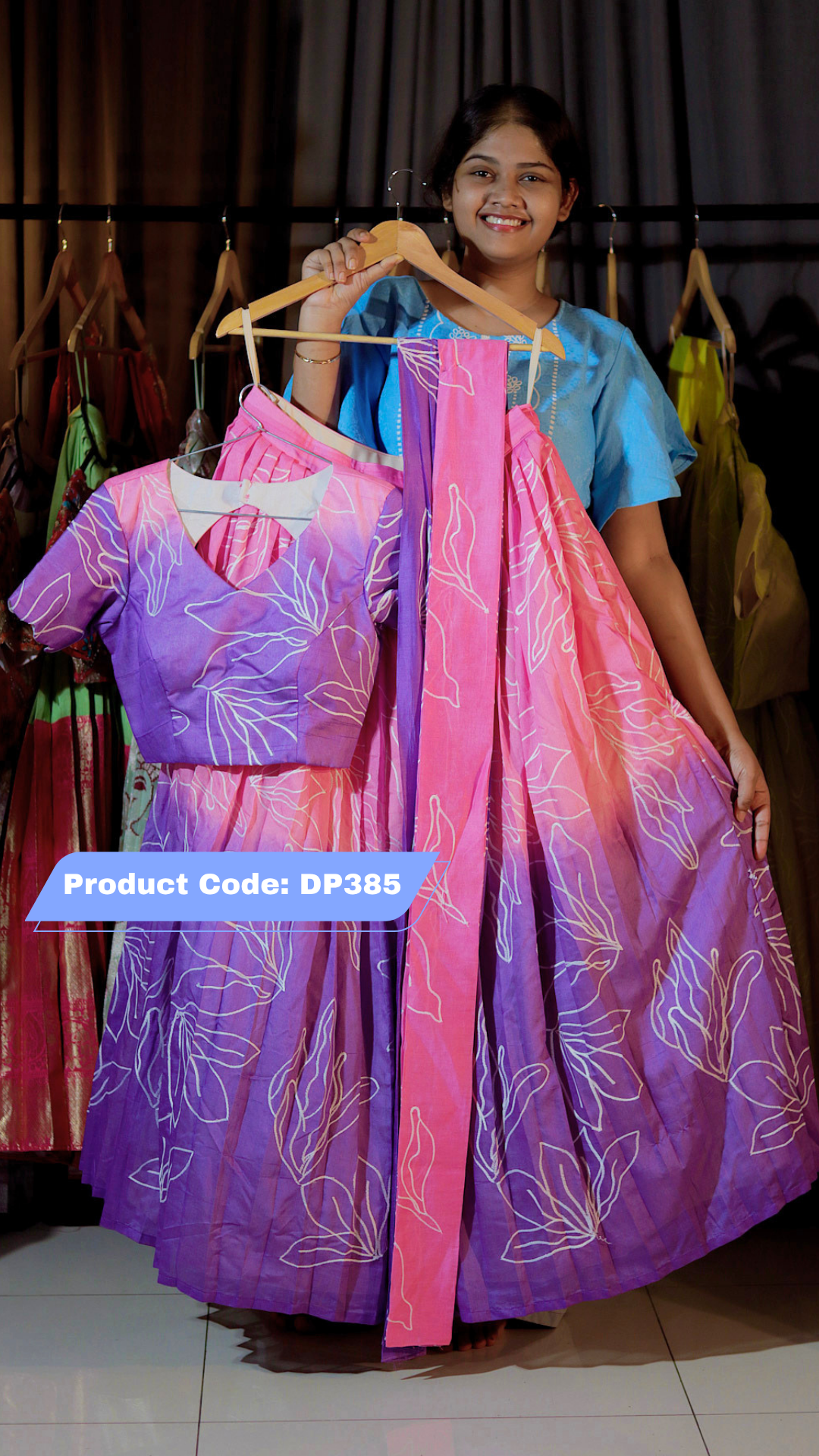 DP385 - Ashadam Sale Half Saree Clearance Sale