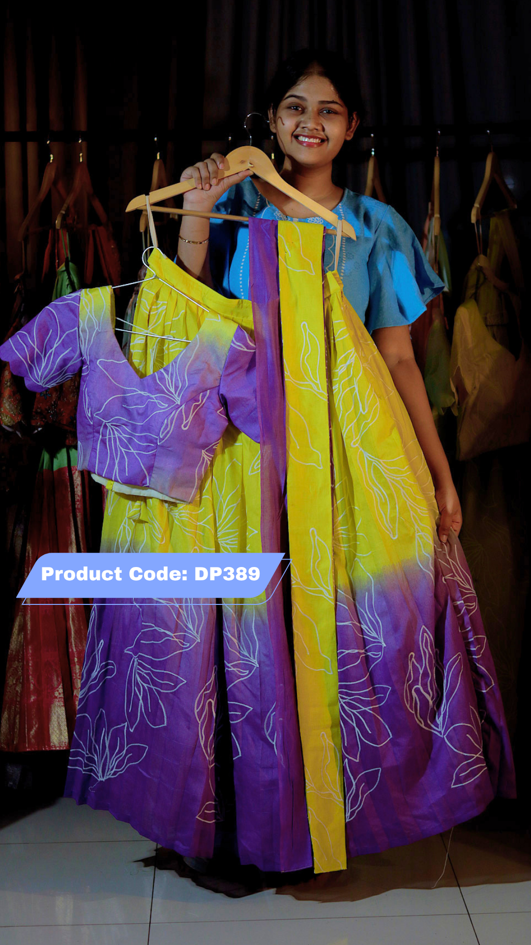 DP389 - Ashadam Sale Half Saree Clearance Sale