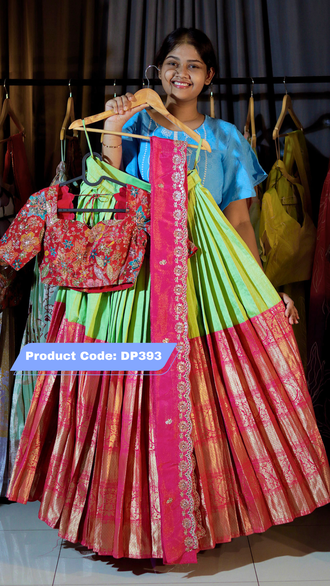 DP393 - Ashadam Sale Half Saree Clearance Sale