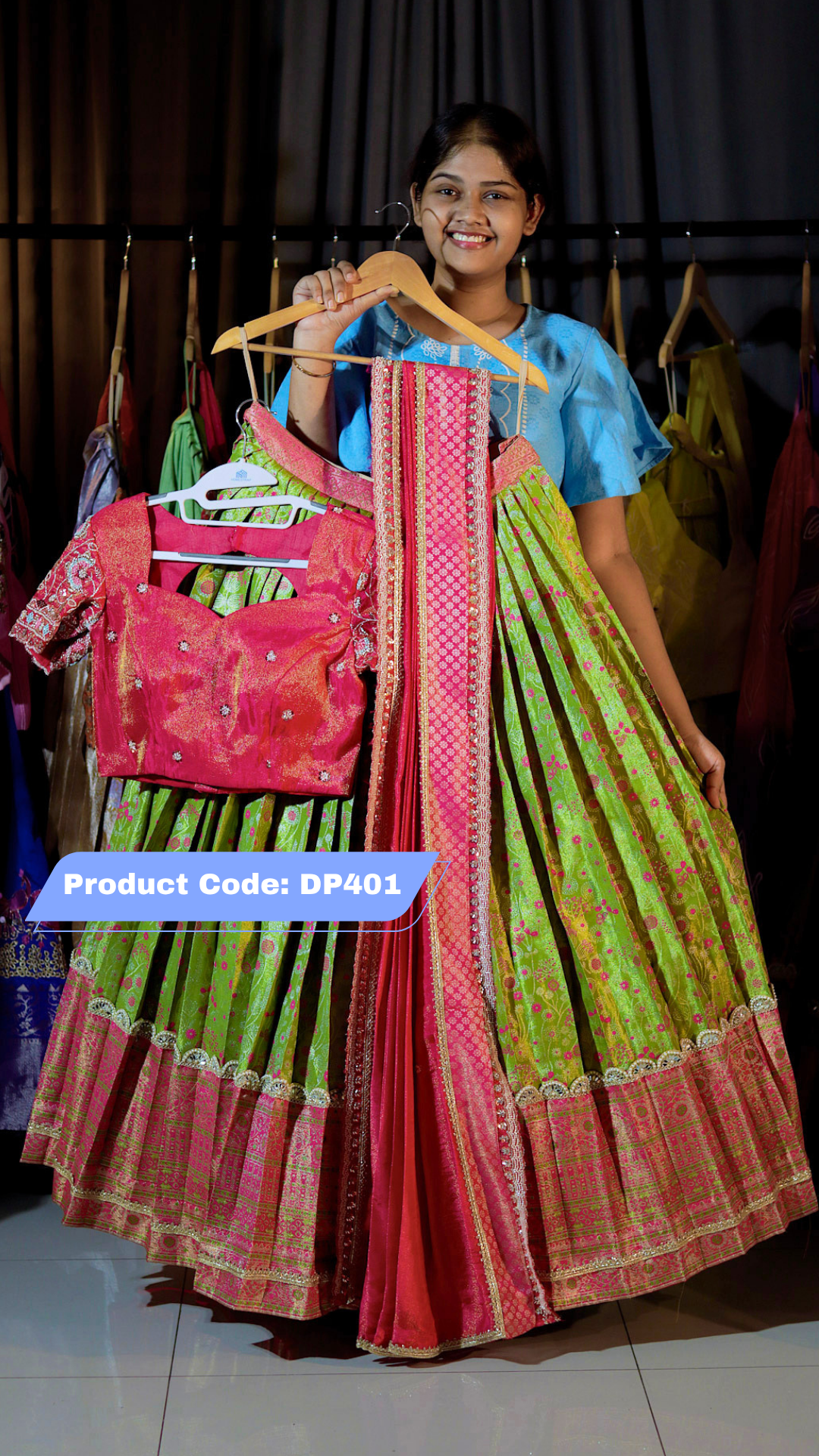 DP401 - Ashadam Sale Half Saree Clearance Sale