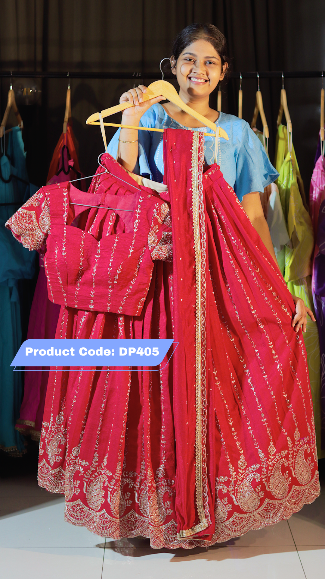 DP405 - Ashadam Sale Half Saree Clearance Sale